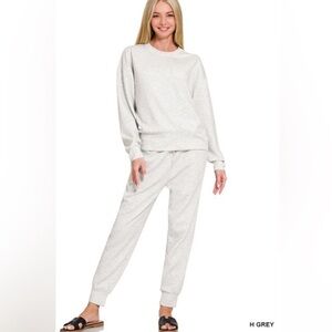 Zenana scuba jogger outfit 🩶